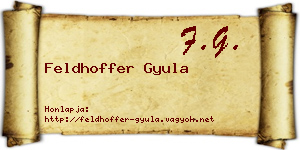 Feldhoffer Gyula névjegykártya