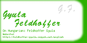 gyula feldhoffer business card